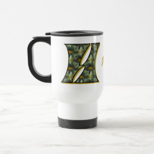 Daisy Monogram Initial H Personalized Travel Mug