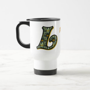 Daisy Monogram Initial L Personalized Travel Mug
