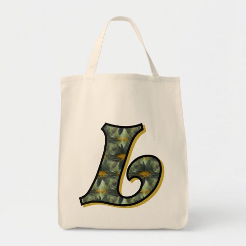 Daisy Monogram Initial L Tote Bag