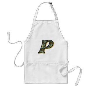 Daisy Monogram Initial P Adult Apron