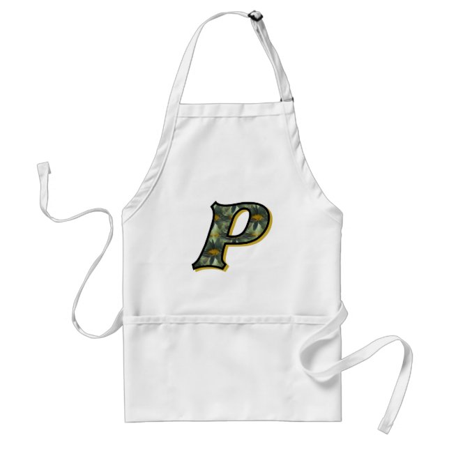 Daisy Monogram Initial P Adult Apron (Front)