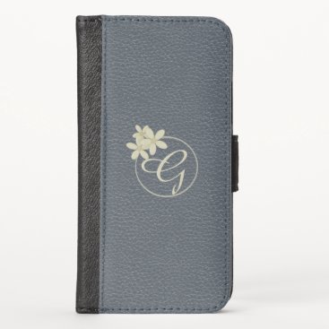 Daisy Monogram Vegan Leather iPhone XS Wallet Case