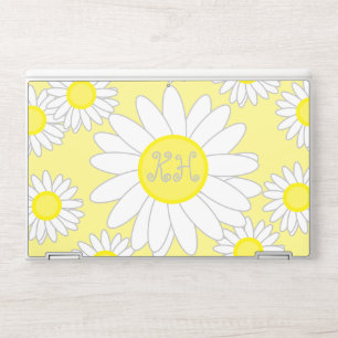 Daisy Monogram White and Yellow HP Laptop Skin