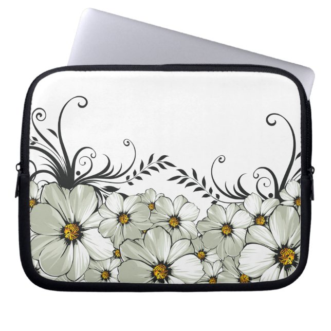 daisy morning laptop sleeve (Front)