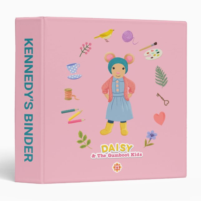 Daisy Motif 3 Ring Binder (Front/Spine)