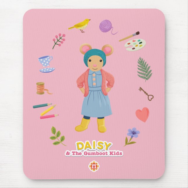 Daisy Motif Mouse Pad (Front)