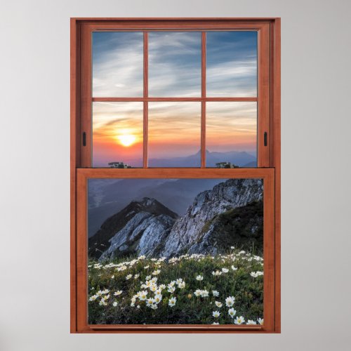 Daisy Mountain Window Illusion Poster
