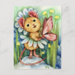 Daisy Mouse Fantasy Animal Art Postcard