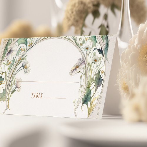 Daisy Name Cards Wedding Table Vintage Art Nouveau