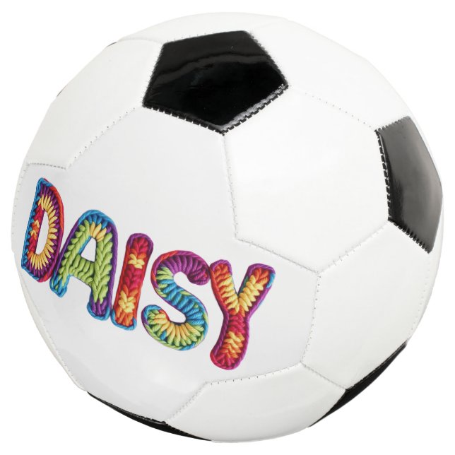 Daisy Name in Vibrant Crochet Pattern Soccer Ball (Three Quarter)