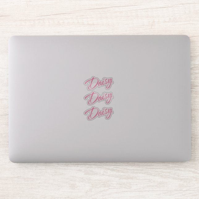 Daisy name pink cursive font x3 sticker | Zazzle