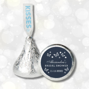 Daisy Navy Blue White Butterfly Bridal Shower  Hershey®'s Kisses®