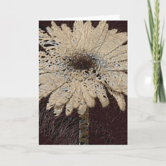 daisy note card  brown tones thinking of you