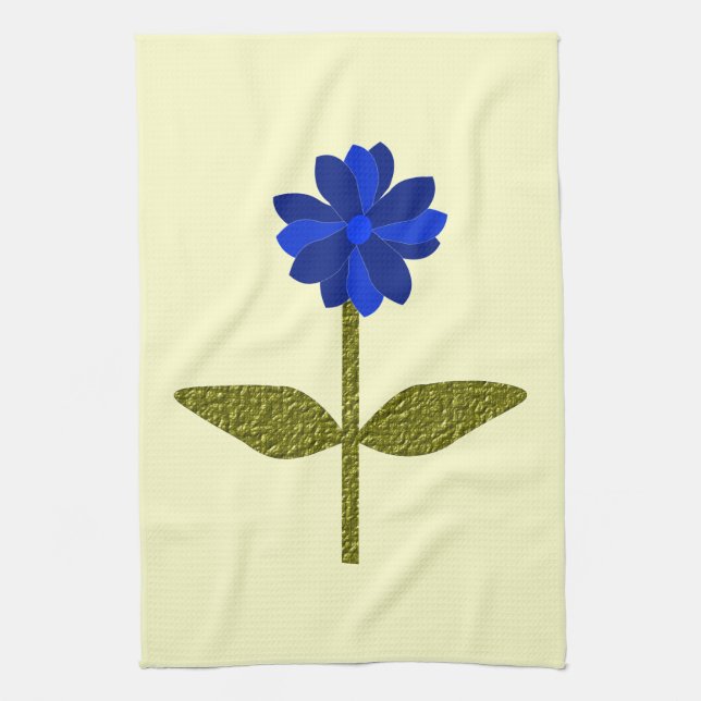 Daisy Ocean Blue Kitchen Towel (Vertical)