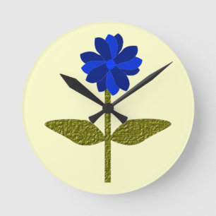 Daisy Ocean Blue Wall Clock
