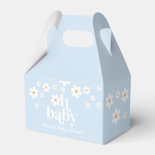Daisy Oh Baby Retro Baby Shower Favor Box (Front Side)