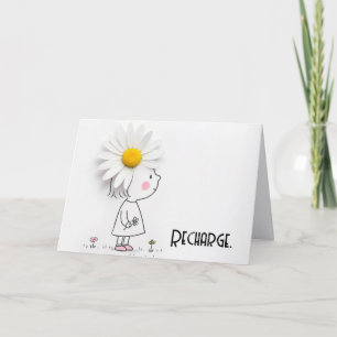 Daisy On a Little Girl With Inspirational Quote Card