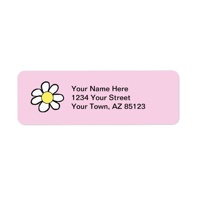 Daisy on a Pink Background Label (Front)