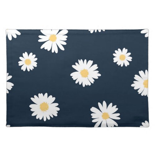 Daisy On Blue Pattern Cloth Placemat