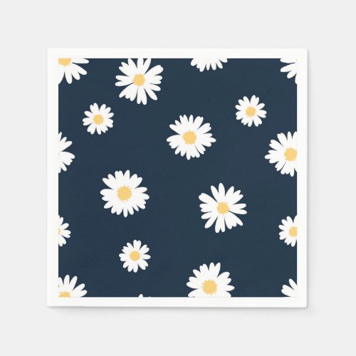 Daisy On Blue Pattern Napkins