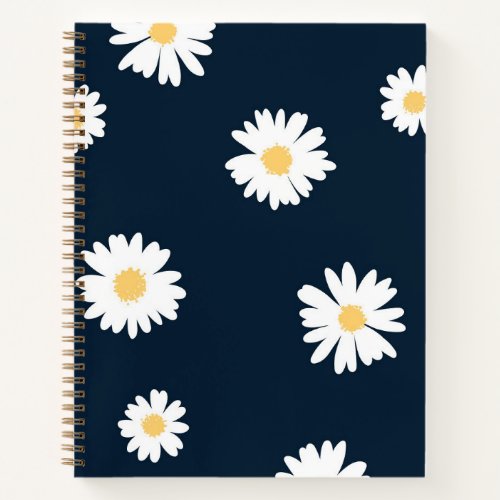 Daisy On Blue Pattern Notebook