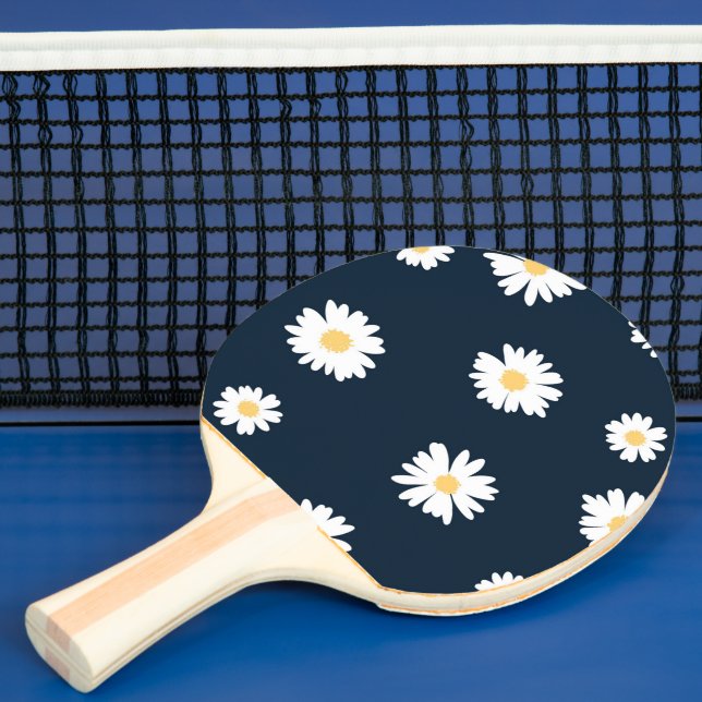 Daisy On Blue Pattern Ping Pong Paddle (Insitu)