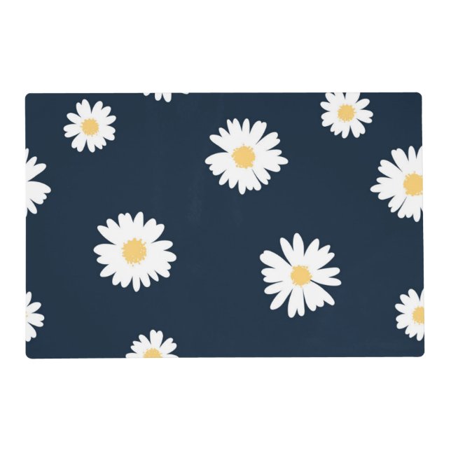 Daisy On Blue Pattern Placemat (Front)