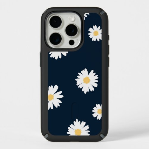 Daisy On Blue Pattern iPhone 15 Pro Case