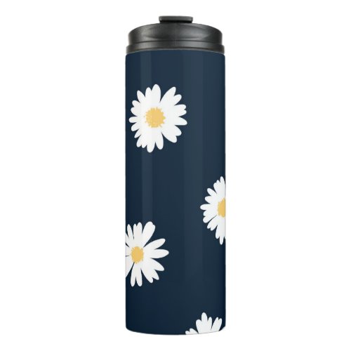 Daisy On Blue Pattern Thermal Tumbler