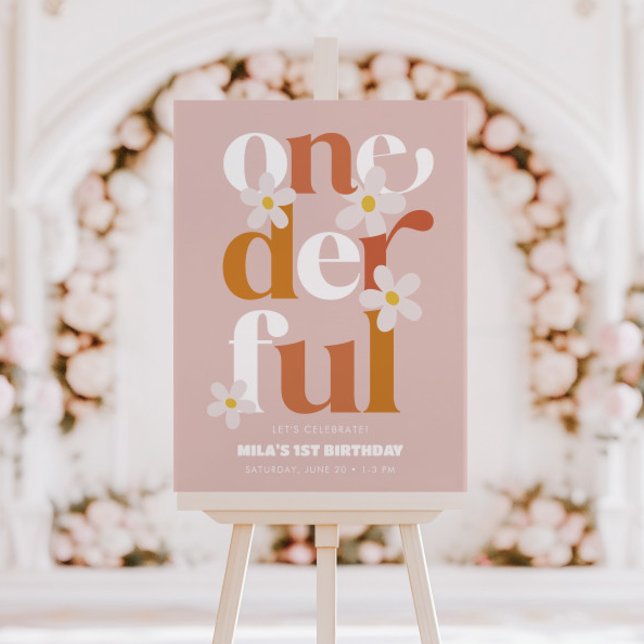 Daisy Onederful Modern Boho 1st Birthday Foam Board (Creator Uploaded)