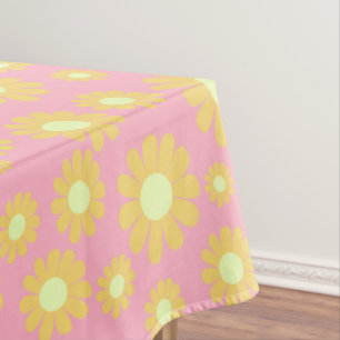 Daisy Orange Peach Tablecloth