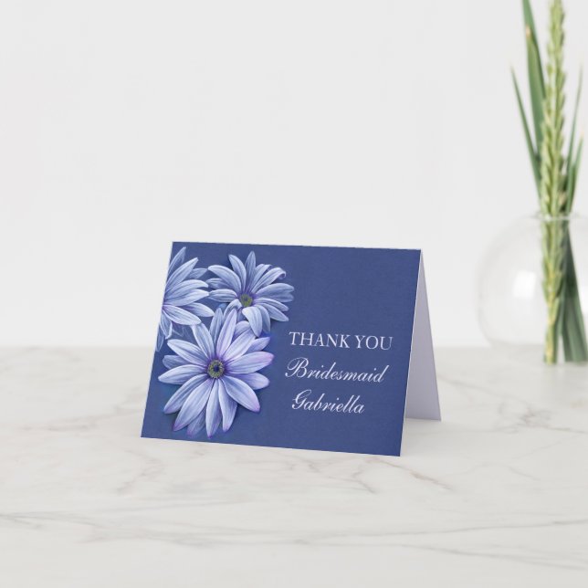 Daisy osteospermum wedding bridesmaid thank you (Front)