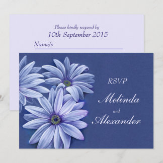Daisy osteospermum wedding invitation RSVP