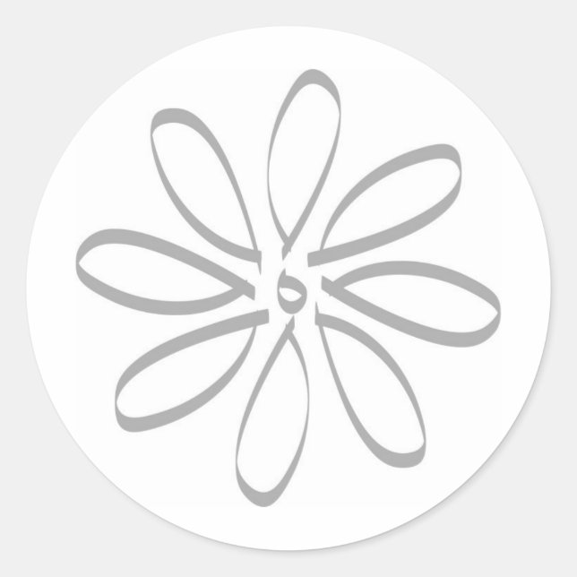 Daisy Outline Classic Round Sticker (Front)