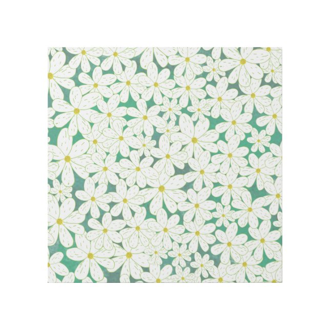 Daisy Patch on emerald background Gallery Wrap (Front)
