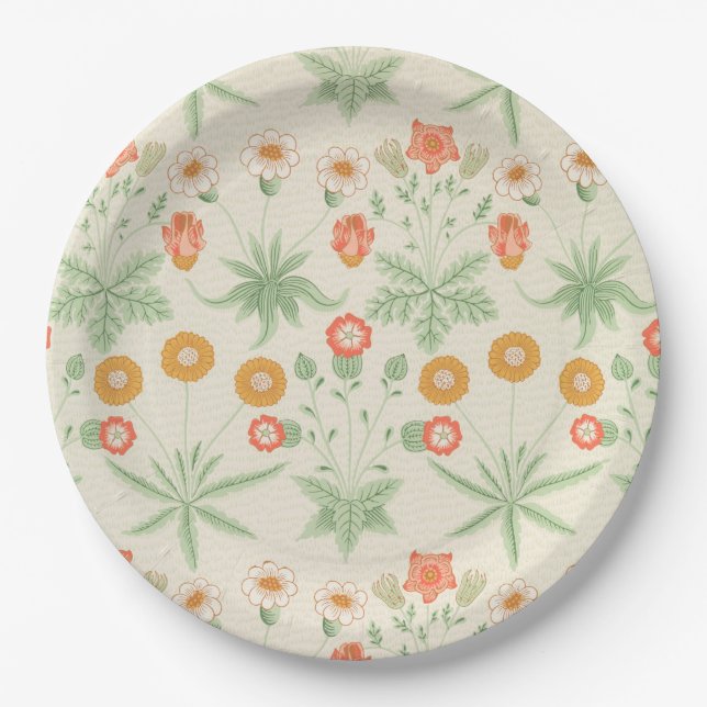 Daisy Pattern (by William Morris) Paper Plates (Front)