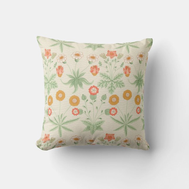 Daisy Pattern (by William Morris) Throw Pillow (Front)