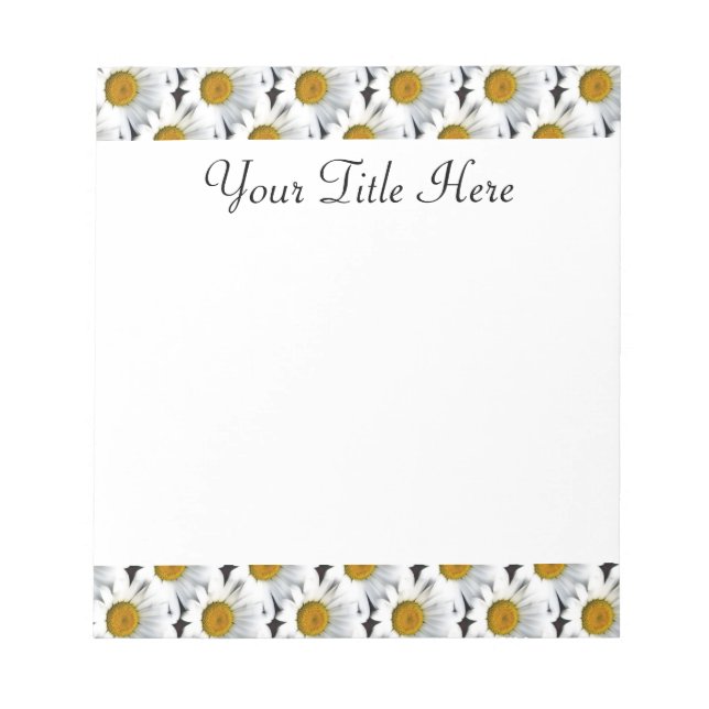 Daisy Pattern Customizable Notepad (Front)