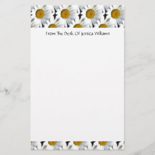 Daisy Pattern Customizable Stationery