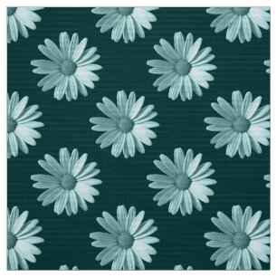 Daisy Pattern - Dark Green Fabric