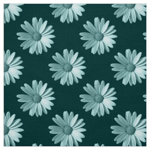 Daisy Pattern - Dark Green Fabric