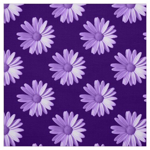 Daisy Pattern - Deep Purple Fabric