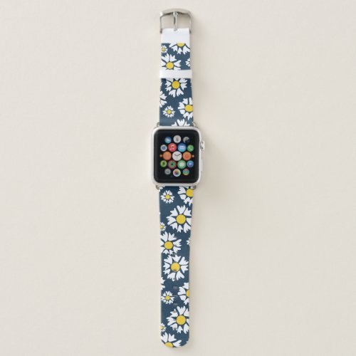 Daisy Pattern Floral Pattern White Daisies Apple Watch Band