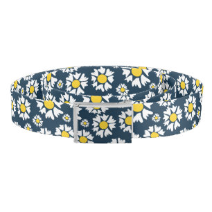Daisy Pattern, Floral Pattern, White Daisies Belt