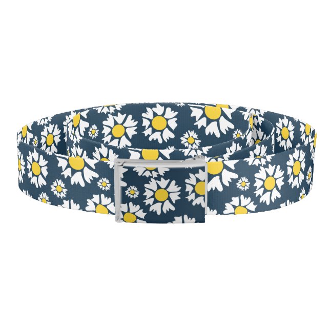 Daisy Pattern, Floral Pattern, White Daisies Belt (Coil)