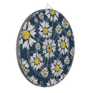 Daisy Pattern, Floral Pattern, White Daisies Dart Board