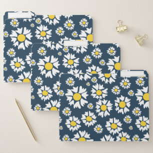Daisy Pattern, Floral Pattern, White Daisies File Folder