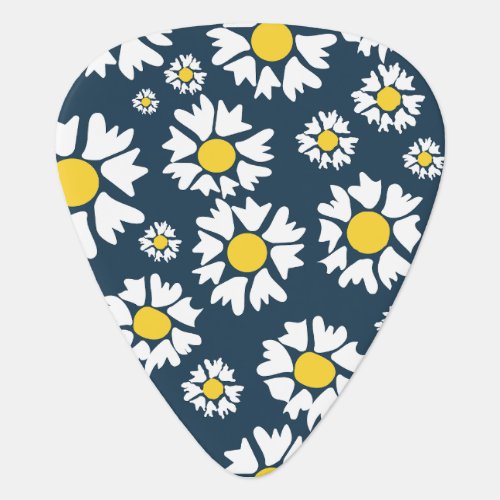 Daisy Pattern Floral Pattern White Daisies Guitar Pick