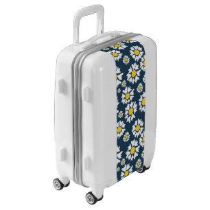 Daisy Pattern, Floral Pattern, White Daisies Luggage