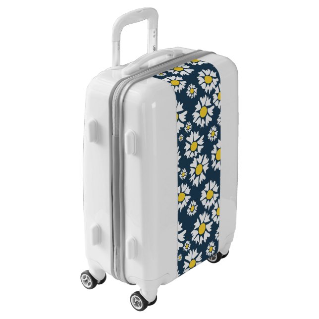 Daisy Pattern, Floral Pattern, White Daisies Luggage (Rotated Left)